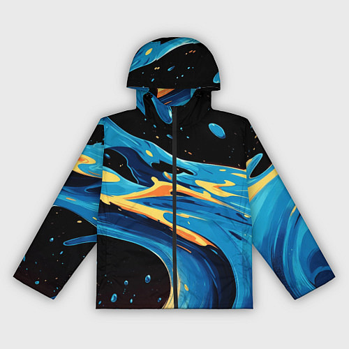 Женская ветровка Синяя волна из красок / 3D-Черный – фото 1