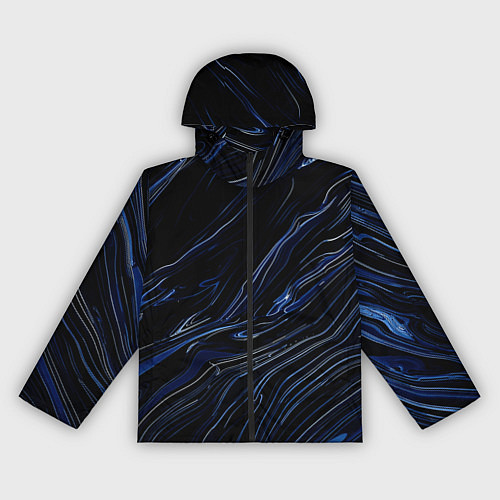 Женская ветровка Чёрно-синий абстракция линии / 3D-Черный – фото 1