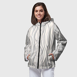 Ветровка с капюшоном женская Рельефный узор, цвет: 3D-черный — фото 2