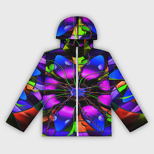 Женская ветровка Неоновая психоделика лепестки / 3D-Белый – фото 1