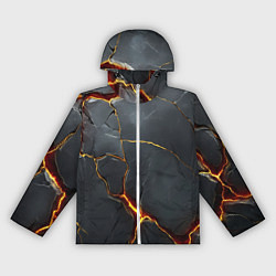 Ветровка с капюшоном женская Серая текстура с золотым изломом, цвет: 3D-белый