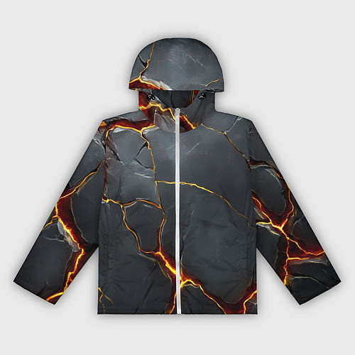 Женская ветровка Серая текстура с золотым изломом / 3D-Белый – фото 1