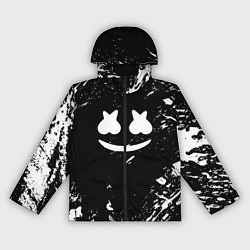 Ветровка с капюшоном женская Marshmello брызги красок, цвет: 3D-черный