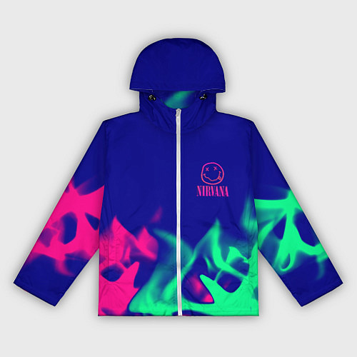Женская ветровка Nirvana fire neon / 3D-Белый – фото 1