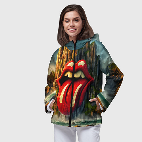 Женская ветровка Rolling Stones - sea rocks / 3D-Черный – фото 3