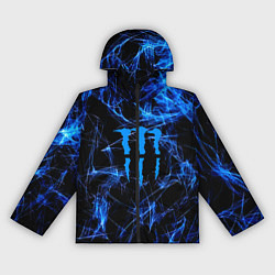 Ветровка с капюшоном женская Monster energy искры дымы, цвет: 3D-черный