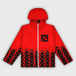 Ветровка с капюшоном женская Dota игровой паттерн, цвет: 3D-белый