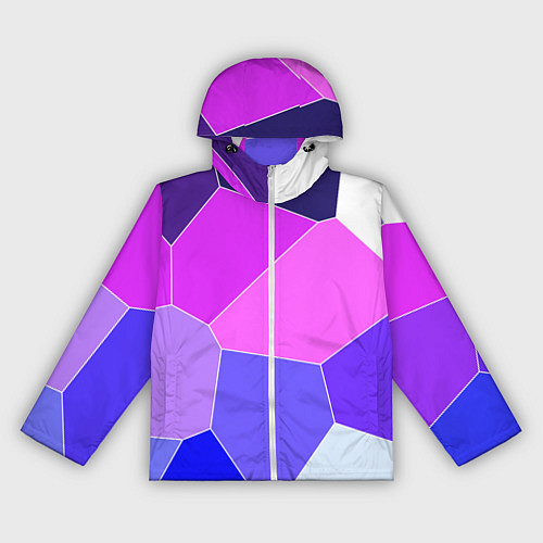 Женская ветровка Сине-розовый крупные фрагменты / 3D-Белый – фото 1