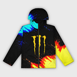 Ветровка с капюшоном женская Monster energy огненные краски, цвет: 3D-черный