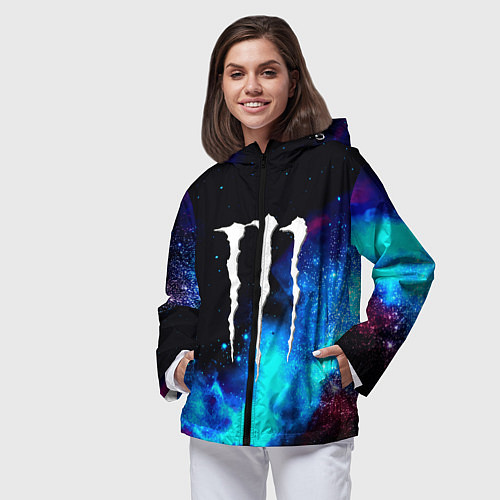 Женская ветровка Monster energy космос / 3D-Черный – фото 3