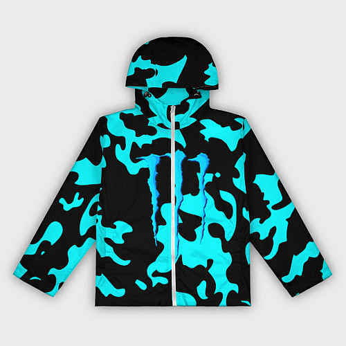 Женская ветровка Monster energy камуфляж голубой / 3D-Белый – фото 1