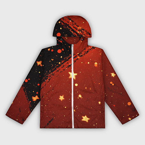 Женская ветровка Золотые звездочки на коричневой текстуре / 3D-Белый – фото 1