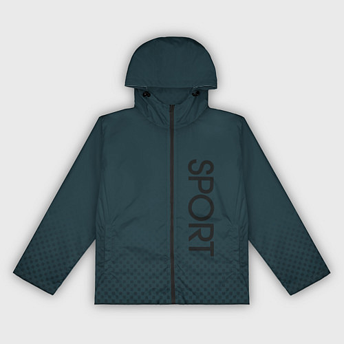 Женская ветровка Sport серо-синий текстурный / 3D-Черный – фото 1