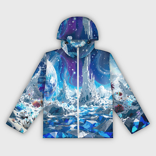 Женская ветровка Космический фантастический пейзаж / 3D-Белый – фото 1