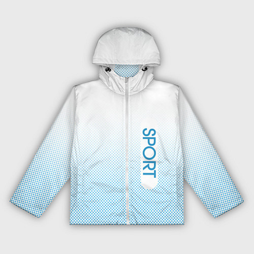 Женская ветровка Sport бело-голубой текстурный / 3D-Белый – фото 1