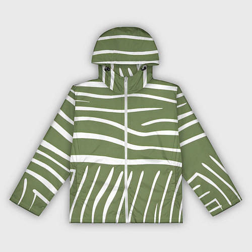 Женская ветровка Полоски зеленой зебры / 3D-Белый – фото 1