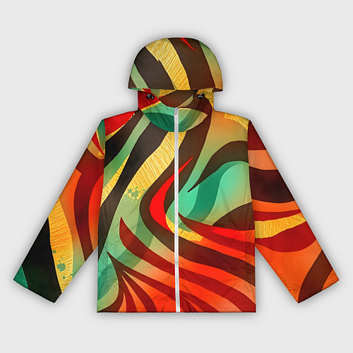 Женская ветровка Жаркая полосатая абстракция / 3D-Белый – фото 1