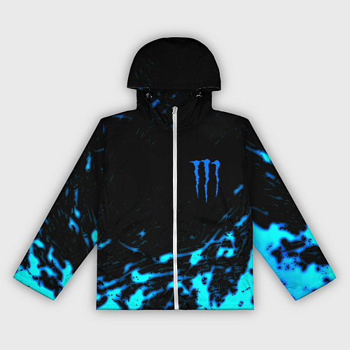 Женская ветровка Monster energy голубые краски / 3D-Белый – фото 1