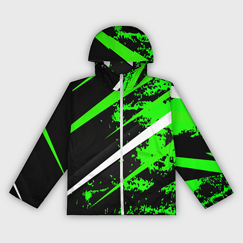 Женская ветровка Color black and green / 3D-Белый – фото 1