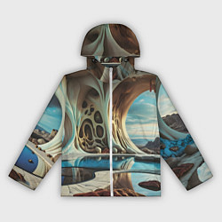 Ветровка с капюшоном женская Современная пещера, цвет: 3D-белый