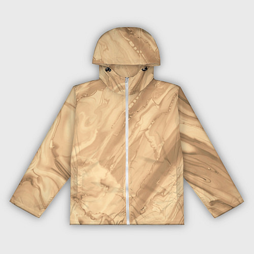 Женская ветровка Бежевая текстура каменная мрамор / 3D-Белый – фото 1