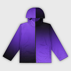 Ветровка с капюшоном женская Чёрно-сиреневый градиент пополам, цвет: 3D-черный