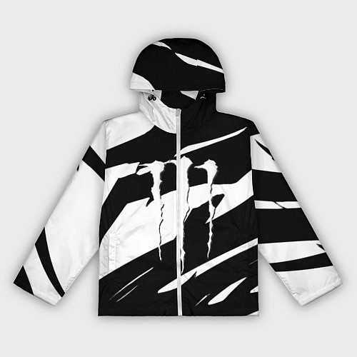 Женская ветровка Monster energy чёрные штрихи / 3D-Белый – фото 1