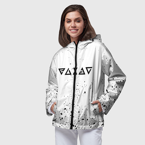 Женская ветровка Ведьмак брызги красок / 3D-Черный – фото 3