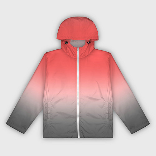 Женская ветровка Бледный красно-серый градиент / 3D-Белый – фото 1