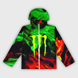 Ветровка с капюшоном женская Monster energy огонь лого, цвет: 3D-белый