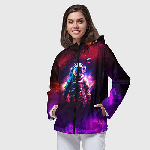 Женская ветровка Космонавт пламенный / 3D-Черный – фото 3
