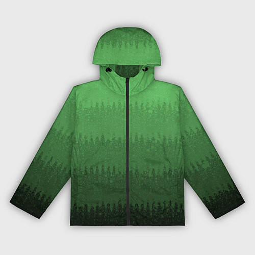 Женская ветровка Зеленый градиент текстурные полосы / 3D-Черный – фото 1