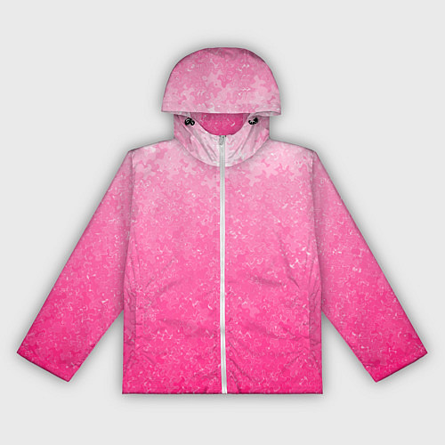 Женская ветровка Розовый градиент с узором / 3D-Белый – фото 1