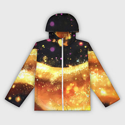 Ветровка с капюшоном женская Черно-золотой фон текстуры с блеском, цвет: 3D-белый