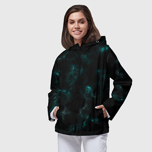 Женская ветровка Color black turquoise / 3D-Черный – фото 3