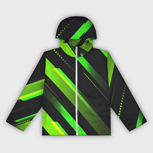 Женская ветровка Color black green / 3D-Белый – фото 1
