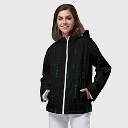 Ветровка с капюшоном женская Color black green, цвет: 3D-белый — фото 2