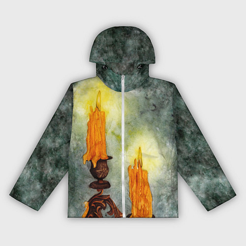 Женская ветровка Две горящие свечи в темноте / 3D-Белый – фото 1