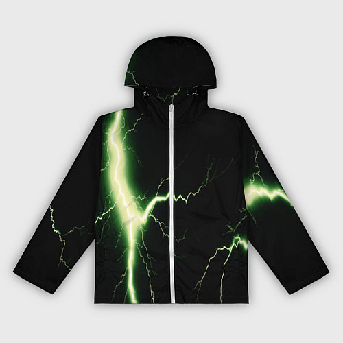 Женская ветровка Lightning yellow текстура / 3D-Белый – фото 1