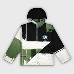 Ветровка с капюшоном женская BMW логотип, цвет: 3D-белый