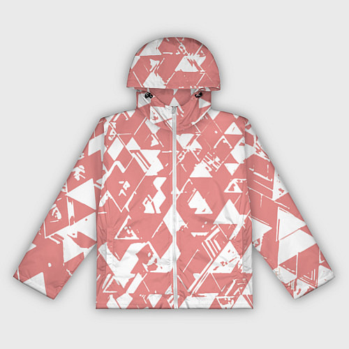 Женская ветровка Розовый с белыми вставками абстрактный / 3D-Белый – фото 1