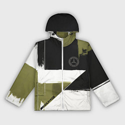 Ветровка с капюшоном женская Merсedes Benz логотип, цвет: 3D-белый
