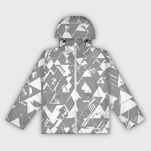 Женская ветровка Светлый серый геометричный паттерн / 3D-Белый – фото 1