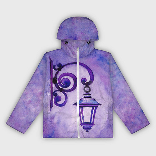 Женская ветровка Уличный фиолетовый фонарь / 3D-Белый – фото 1