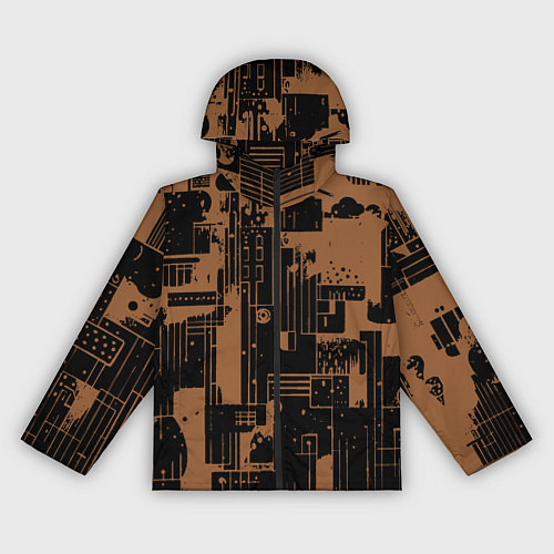 Женская ветровка Чёрно-коричневый абстракция геометричный / 3D-Черный – фото 1