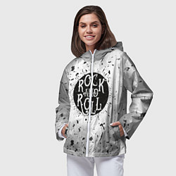 Ветровка с капюшоном женская Рок энд ролл, цвет: 3D-белый — фото 2