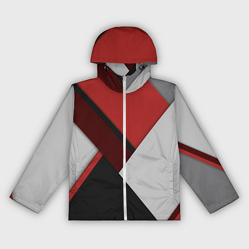 Женская ветровка Color black red grey / 3D-Белый – фото 1