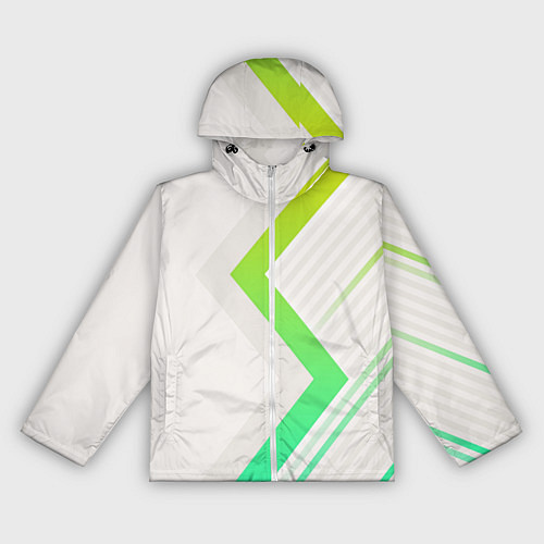 Женская ветровка Color white line green / 3D-Белый – фото 1