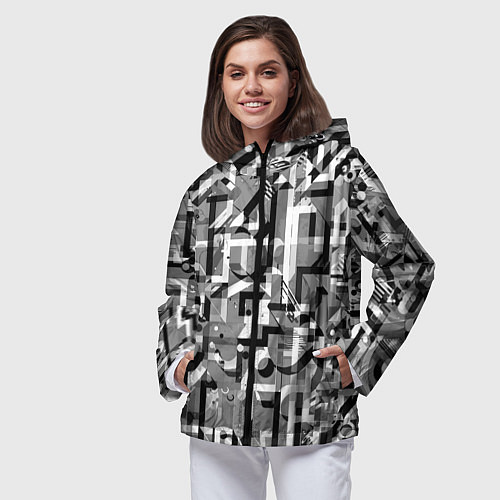 Женская ветровка Серый объёмный эффект / 3D-Черный – фото 3