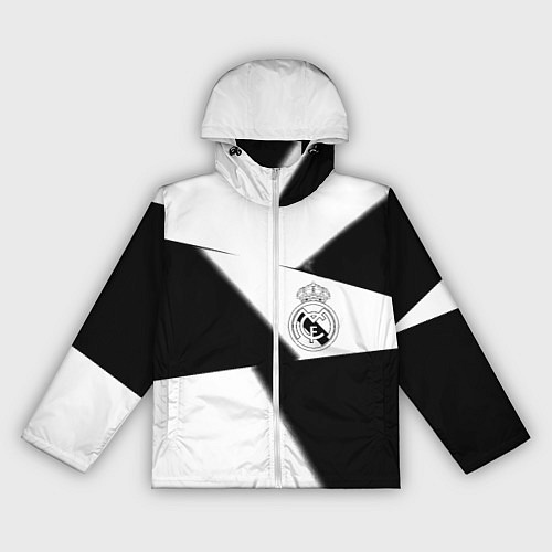 Женская ветровка Real Madrid geometry black / 3D-Белый – фото 1